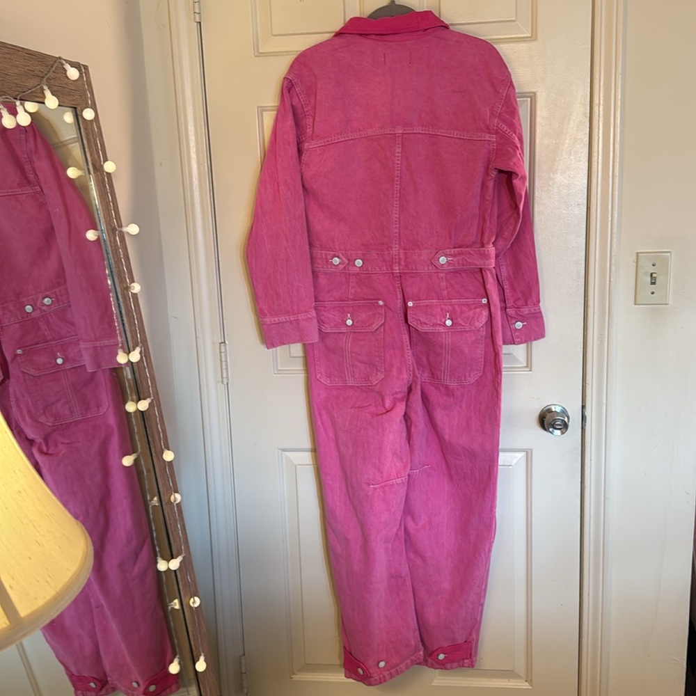 Free People Hot Pink Utility Jumpsuit - Picture 10 of 16